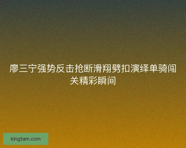 廖三宁强势反击抢断滑翔劈扣演绎单骑闯关精彩瞬间