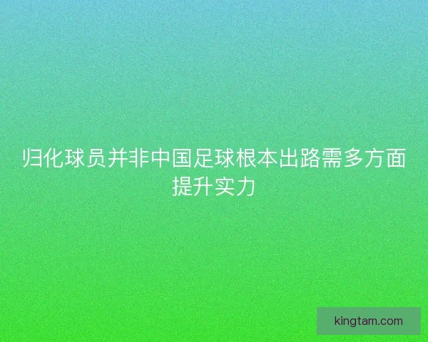 归化球员并非中国足球根本出路需多方面提升实力